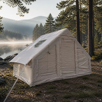 Tente de camping gonflable robuste pour 8 personnes, imperméable, en Oxford, résistante au vent, quatre saisons, double couche, installation rapide, grande taille