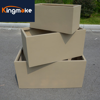 Kingmake Pots de fleurs en béton Grand pot de fleurs moderne noir imperméable Jardinière d'arrosage Pot de plantes d'extérieur
