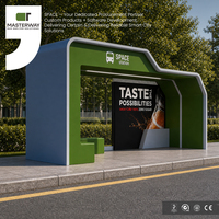 Abri de bus de conception urbaine en alliage d'aluminium durable et boîtes lumineuses publicitaires élégantes