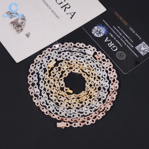 Collar Unisex de Moda con Moissanita, Chapado en Rodio, Plata Sólida 925, Joyería Hip Hop Iced Out - Product Image 5
