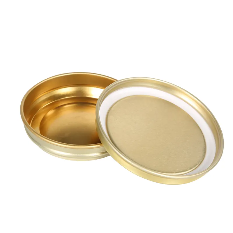Barattolo di latta personalizzato in oro con scatola di metallo vuota per caviale sottovuoto da 30g per il confezionamento di scatole di latta per caviale