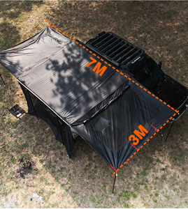 Auvent latéral de voiture, Tente latérale de voiture, Abri de camping extérieur pour 3-5 personnes, Abri de camping gonflable pour 3-5 personnes, Auvent rond pour voiture pour le voyage autonome - Product Image 3