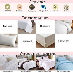 Set <span class=keywords><strong>di</strong></span> Biancheria da Letto <span class=keywords><strong>di</strong></span> Alta Qualità in <span class=keywords><strong>Raso</strong></span> Bianco 4 Pezzi, Set <span class=keywords><strong>di</strong></span> Lenzuola per Hotel con Lenzuolo Piatto, Federe e <span class=keywords><strong>Copripiumino</strong></span> - Product Image 5