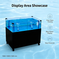 Bac de présentation mobile d'occasion pour fruits de mer de supermarché, pour crevettes et homards, avec filtration à température constante, aquarium pour poissons vivants