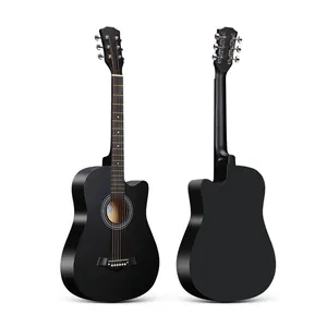 Instrumentos musicais baratos Basswood Guitarra acústica de 38 polegadas de alta qualidade por atacado