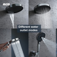 [Personnalisable] Ensemble de douche en laiton poli avec mitigeur, pommeau de douche carré grand format à jets de massage, pluie et bulles, encastré pour appartement et hôtel