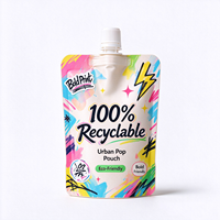 Pochette de recharge cosmétique recyclable avec bec verseur pour shampoing, après-shampoing, lotion, soins de la peau et gel douche – Emballage souple