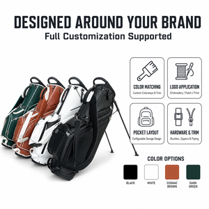 Bolsa de Golf Coreana de 5 Compartimentos, Impermeable, de Cuero PU Multicolor, Diseño Ligero y Personalizable, Fácil de Transportar - Product Image 2