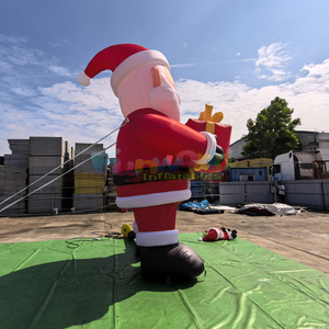 Santa Claus inflable comercial para decoración navideña de exteriores con caja de regalo, publicidad inflable. - Product Image 3