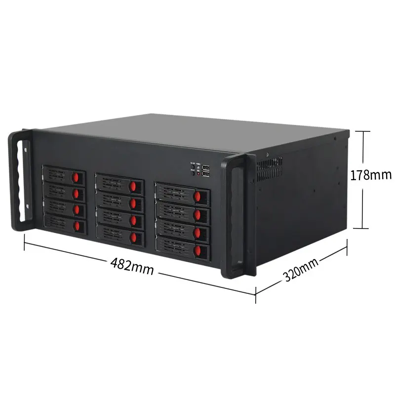 HTPC stockage en réseau 3.5 "disque dur 12 baies hot swap nas server case IPFS mini itx nas châssis