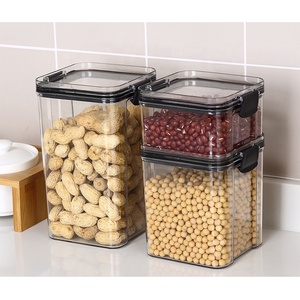 Creative House cabinet storage box set grain beans nuts fresh box plastic kitchen pantry 3pieces food storage container set