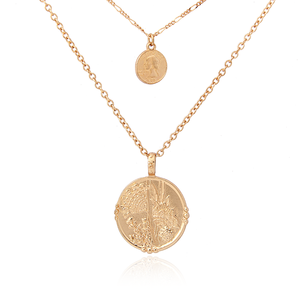 V & R Bijoux Femmes Con Imitation Or 2 Rangées Multi-couches Collier Bijoux - Product Image 1