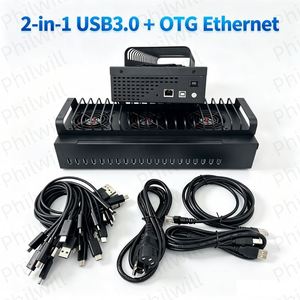 HUB USB OTG Ethernet de 20 puertos con 3 ventiladores de refrigeración para granja de bots, USB 3.0, fuente de alimentación, equipo de software, HUB de acoplamiento para granja de teléfonos - Product Image 2