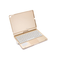 Casing Keyboard Desain Terpisah Putar 360 Derajat dengan Touchpad Backlit untuk Samsung Tab, Cover BT Magnetik Lepas Pasang OEM