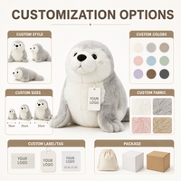 Peluche personnalisée en forme de phoque, fabriquée directement en usine à partir de vos croquis, poupée de personnage en peluche OEM/ODM pour marques IP originales