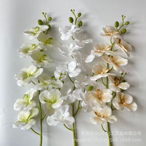 Orchidée artificielle Vanda à branche unique en caoutchouc souple blanc de Meiduo Flower Industry pour la décoration de la maison et des mariages - Product Image 1