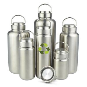 كانتين-زجاجة مياه, زجاجة مياه لليوجا والجيم واللياقة البدنية ، مع شعار مخصص ، قابلة لإعادة الاستخدام ، جدار واحد ، غير معزول ، عريض الفم ، من الفولاذ المقاوم للصدأ - Product Image 1