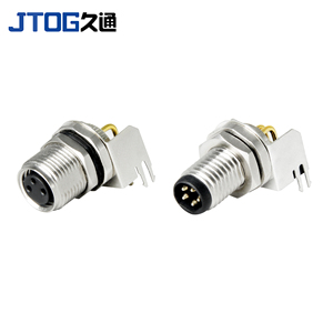 M8 Kim Loại Chống Nước Bảng Điều Khiển PCB Gắn Kết Nối Tròn Được Bảo Vệ 90 Độ Phải Cắm Hàng Không - Product Image 3