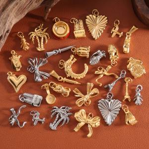 Groothandel 18K Vergulde Diy Dieren Ballon Hond Charme Hanger Rvs Kleurrijke Emaille Koraal Hart Engel Reizen Bedels - Product Image 6