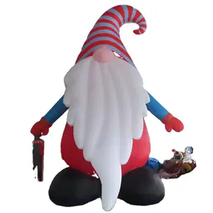 5M Cao Inflatable Vườn Gnome Thiết Kế, Ngoài Trời Khổng Lồ Inflatable Gnome Santa Cho Vườn