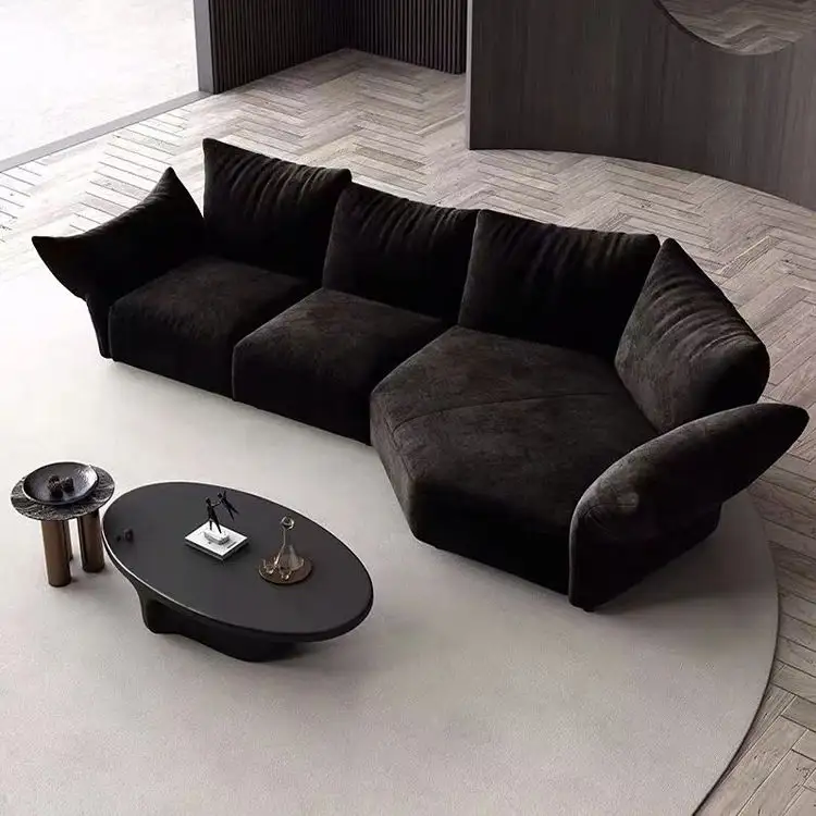 L şekilli kumaş modern İtalyan lüks avrupa kesit oturma salonu seti oturma odası mobilya büyük kanepe