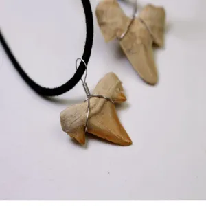 Natural Shark Tooth Necklace Genuine Fossils Shark Teeth Jewelry Cool Beach Necklaces for Teen Girls Beach Surfer Necklace