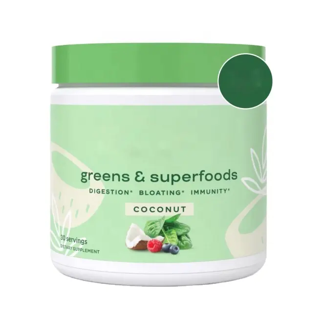 Oem Voeding Groene Super Greens Poedersap & Smoothie Mix Met Kokos Biologische Voeding Spijsvertering & Antioxidanten Plantaardig Poeder