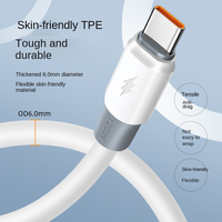 Vente en gros 120W Cordon de charge rapide TPE Accessoires mobiles OD 0.6MM Câble de chargeur épaissi pour Smartphone Tablettes