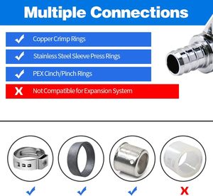 Dẫn miễn phí cung cấp Van DừNg, 1/4 ''lần lượt thẳng dừng van 3/8" OD nén x 1/2 "pex Chrome mạ - Product Image 3