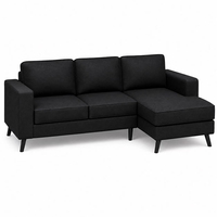 Canapé d'angle moderne en forme de L avec chaise longue, coussins confortables, structure robuste pour appartement, villa, hôtel, salons, petits espaces