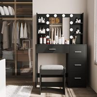 Coiffeuse de style moderne avec rangement pour maquillage et accessoires