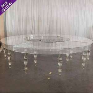 Mesa de Comedor Redonda Transparente de Acrílico Transparente de Fábrica al por Mayor Sinoperfect, Mesa para Banquetes, Eventos y Bodas - Product Image 5