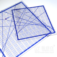 Règle de conception rectangulaire transparente personnalisée en acrylique pour patchwork et quilting, lot de 4, YAGELI YGL-0519 pour l'affichage