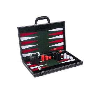 Cổ điển handmade gỗ & da <span class=keywords><strong>backgammon</strong></span> bàn cờ trò chơi thiết lập với logo in ấn - Product Image 1