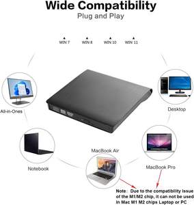 Lecteur de disque optique externe portable USB 3.0 et Type C, graveur de CD-RW DVD-RW, nouvelle arrivée en gros - Product Image 4