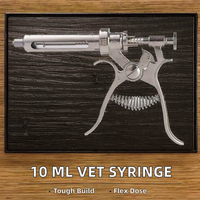 Seringue d'injection vétérinaire pour bétail, 10 ml, réglable en continu, réutilisable, jetable, pistolet d'injection automatique de vaccin, sécurité