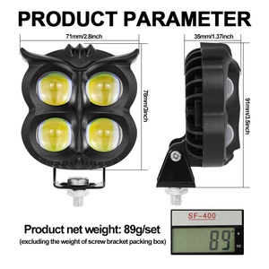 Projecteurs LED Mini Owl 4 LED pour Moto, Éclairage Populaire et Tendance, Résistants aux Intempéries, Blanc, Jaune, Multicolore - Product Image 6