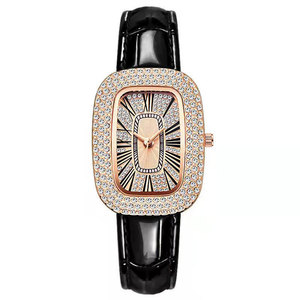 New model of export quartz <b>watch</b> with diamonds and <b>rectangular</b> shape, available for wholesale. - Product Image 4