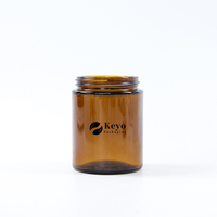 Pots cosmétiques en verre ambré avec couvercle noir à vis doré 180g Emballage pour capsule Crème de soin pour la peau Crème pour le visage et le corps