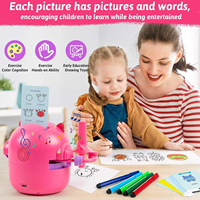 Robot de peinture éducatif unisexe pour enfants, jeu de cartes bilingue chinois-anglais de 100 mots, fournitures événementielles pour les 4-6 ans, en plastique