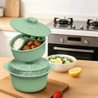 Pot à vapeur en silicone pour micro-ondes, pour légumes, poisson, aliments pour bébés et aliments sains à faible teneur en sucre, compatible four et lave-vaisselle