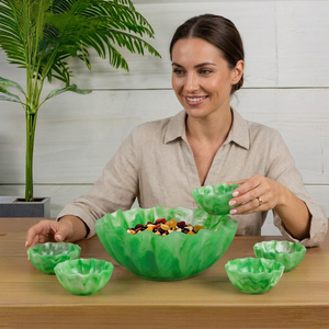 Tazón para Servir Tapas Tallado en Resina, Tamaño y Color Personalizables, Ecológico, Apto para Alimentos, Apto para Lavavajillas, Duradero, Hecho en India, el Mejor - Product Image 1