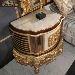 Letto Matrimoniale di Lusso Italiano 1,8m in Stile Palazzo Europeo, Legno Massello con Intagli in Foglia d'Oro per Casa, Palazzo <span class=keywords><strong>Reale</strong></span> Turco - Product Image 5