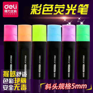 Stylo surligneur Deli S600 à tête inclinée, taille normale, couleurs vives, pour la prise de notes et les études - Product Image 5
