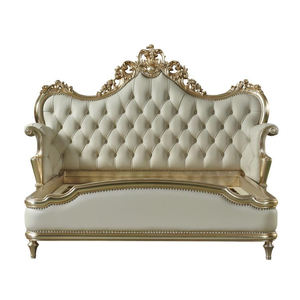 Cama de Madera Maciza de Lujo con Respaldo Suave de Cuero Genuino, Estilo Francés, para Dormitorio Principal, Juego de Muebles de Dormitorio, Tallado Europeo - Product Image 3