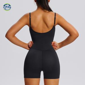 Individuelles Logo Damen Hochelastische Yoga-Trikots mit dünnen Trägern Fitness-Sportbekleidung Trainingskleidung Einteiliger Shapewear Yoga-Anzug - Product Image 1