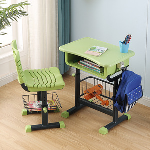 Starlight Adjustable <b>Desk</b> And Chair <b>Set</b> Light Green PP Plastic For Students School Use - Product Image 1