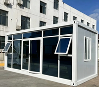 Maison préfabriquée en conteneur maritime de 20 pieds/40 pieds, modulaire, portable, moderne, minimaliste, en acier coloré, espace de vie et de bureau