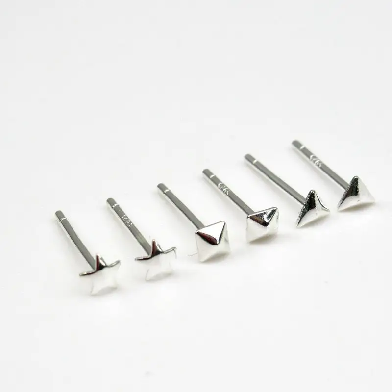 925 Steriling argento piccoli orecchini geometrici minimalismo gioielli orecchini in argento puro per ragazze