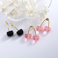 Niche Design Cherry Drop Oorbellen Koreaanse zachte stijl Fruit oorsieraden Dagelijkse outfit Energieke meisje Damesmodeaccessoires